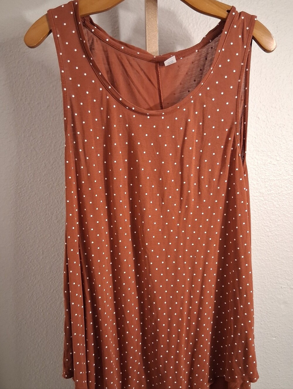 Old Navy Luxe Rust Polka Dot Tank Top Medium
